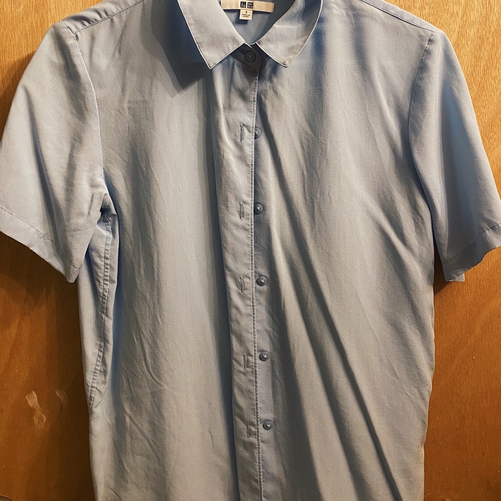 baby blue button down shirt